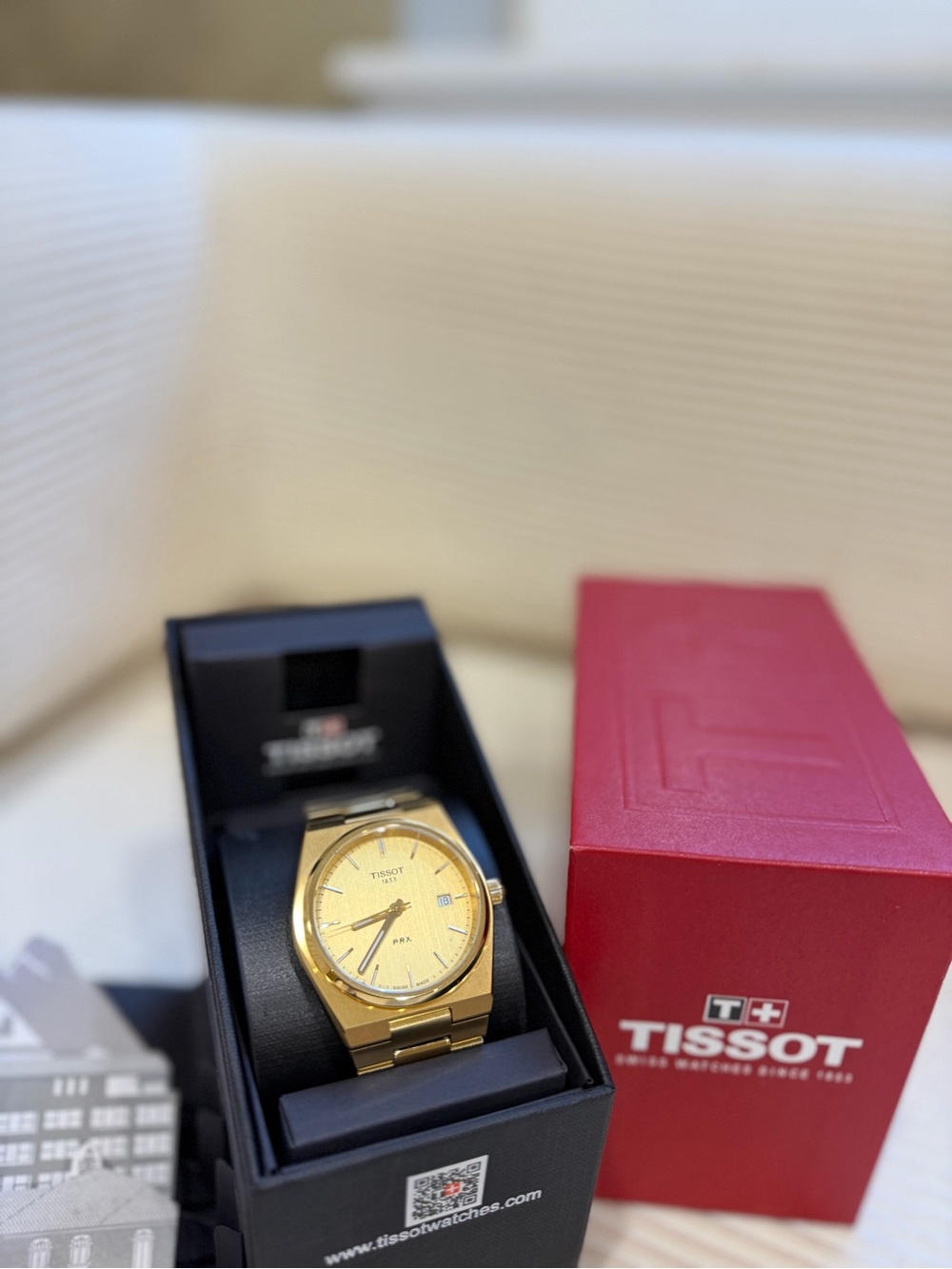 Tissot Men's Gold-Tone Bracelet Watch with Champagne Dial